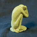 Chinese Opaque Green Soapstone Carved Monkey