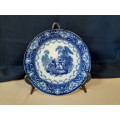 Doulton Watteau plate - soup bowl - crockery blue and white  19cms dia