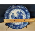 Doulton Watteau plate - soup bowl - crockery blue and white  19cms dia