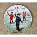 Chinese Children Kite Flying Collectable Plate 1986 Limited Edition - Bradford Exchange