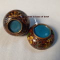 Cloisonne small salt and pepper shaker and bowl