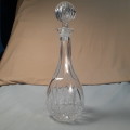 Heavy crystal glass decanter - classic elegance - approx 33cms tall with original stopper