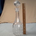 Heavy crystal glass decanter - classic elegance - approx 33cms tall with original stopper