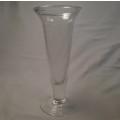 Art glass vase -  trumpet shaped - hand blown clear glass