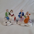 salt and pepper set - figurines of victorian lady and gentleman