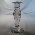 crystal cut glass candle stick holder - beautifull item - 21 cms tall
