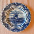 Delft blue T.S plate 17cm windmill scene