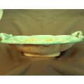 Ceramic Crown Devon bowl dish with handles - torquoise and beige
