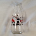 Glass Milk Bottle - KitchenaliaCows in black red and white