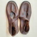 vintage childs shoes - handmade leather
