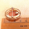 Shell Cameo pendant brooch.  Mid centuary american -  Signed PS CO  1/20 10K GF