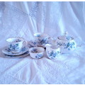 Tea Set - Royal Adderly - Ridgeways Potteries - Tea for two - Forget me not