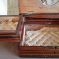 Marquetry jewelry box - inlaid wood - italian - most unusual shape