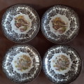 4 Royal Worcester Saucers - Game Series - pheasant and quail Palissey