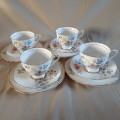 4 tea trios Royal Stafford, "bideford"- plus extra cup and 2 plates - bone china