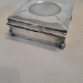 Silver plated box - wooden insert approx  - 9cms square