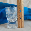 Vintage lead crystal vase - 9.5 x 6 cms handcut - perfect condtion