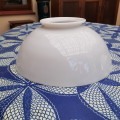 Large white glass lamp shade - opaque glass - base dia approx 35 cms