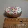 Pill box - painted roses and flowers on the lid