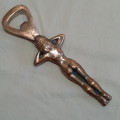 Nude lady bottle opener - coppered with Muizenberg enamel badge