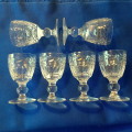 6 stuart Crystal glasses - sherry port liqueur - 8cms