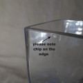 Art glass Vase - clear glass - rectangular vase - vintage glass