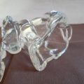 Two Pressed Glass Dogs Pups - vintage Boxer or Bull Mastiff  7.5cms tall