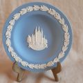 Blue and white Wedgewood pin tray - Winchester Cathedral  11 cms