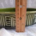 S.A. Green ceramic bowl - decorative geometric design numbered 26cm dia