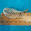 Vintage faux pearl feather brooch - 6 cms
