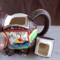 Elephant Tea Pot - Japanese Satsuma Moriage  18.5 cms tall