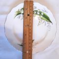 2 English Tea plates - bone china - Lily of the Valley - Melba replacement plates