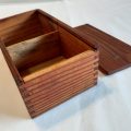 Wooden Chess set in dovetailed box - pale and dark wood - complete