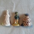 4 Wade whimsies ceramic miniature animals - the3 bears - 2 cats - 1 tiger