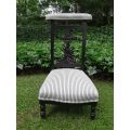 Antique Napoleon III 19th Century French Prayer Chair  upholstered