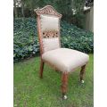 Victorian Chair Upholstered in Imported Linen