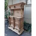 Victorian Ornately Carved Cabinet in a Contemporary Bleached / Natural Wood Finish