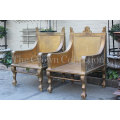 A Pair Of Architectural Hand-Gilded With Gold Leaf Throne/King Chairs - ND