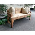 A 19th Century Chinese Hand- Carved Elmwood Bench/Daybed/Settee In a Contemporary Bleached Natura...