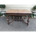 Solid Oak Hand Carved Table (6 Seater)