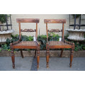 Pair Antique Carved Regency Chairs