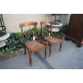 Pair Antique Carved Regency Chairs