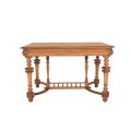 A Jacobean Bleached / Natural Wood Finish Oak Table With Ornate Carvings (4 Seater)