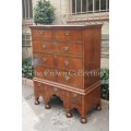 A Queen Anne Walnut Chest on stand