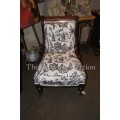 Victorian Mahogany Library Chair upholstered