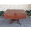 Regency Inlaid Mahogany Dropside Breakfast Table with Brass Capped Claw Feet on Castors