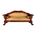 Antique Biedermeier Mahogany Settee upholstered