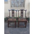 Pair of 19th Century Chinese Elm Yoke Back Chair  - ND