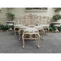 Set of 6 Bleached Antique W. Whitley London Dining Chairs (2 Arch chairs and 4 Dining Chairs)