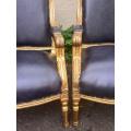Pair of Gilded Armchairs  (Recently reupholstered Leather Upholstery)